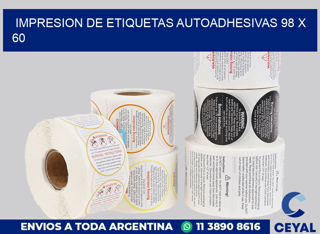 impresion de etiquetas autoadhesivas 98 x 60