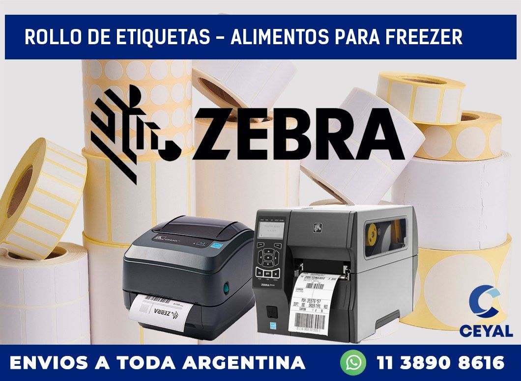 rollo de etiquetas - alimentos para freezer