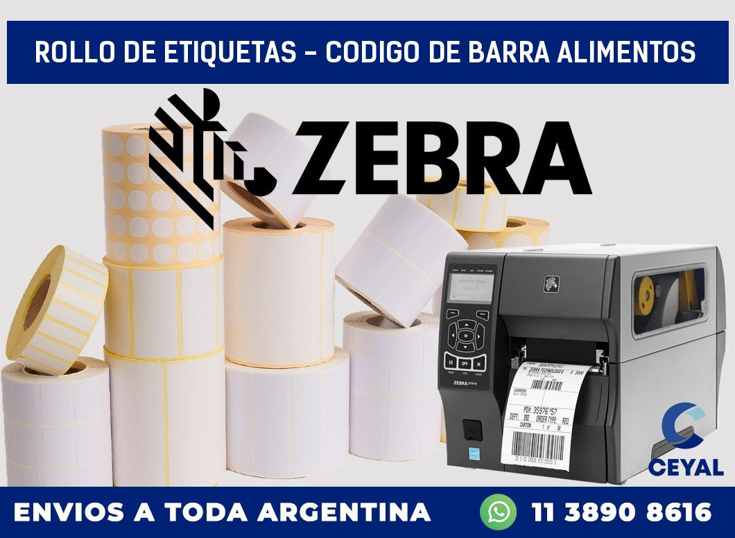 rollo de etiquetas - codigo de barra alimentos