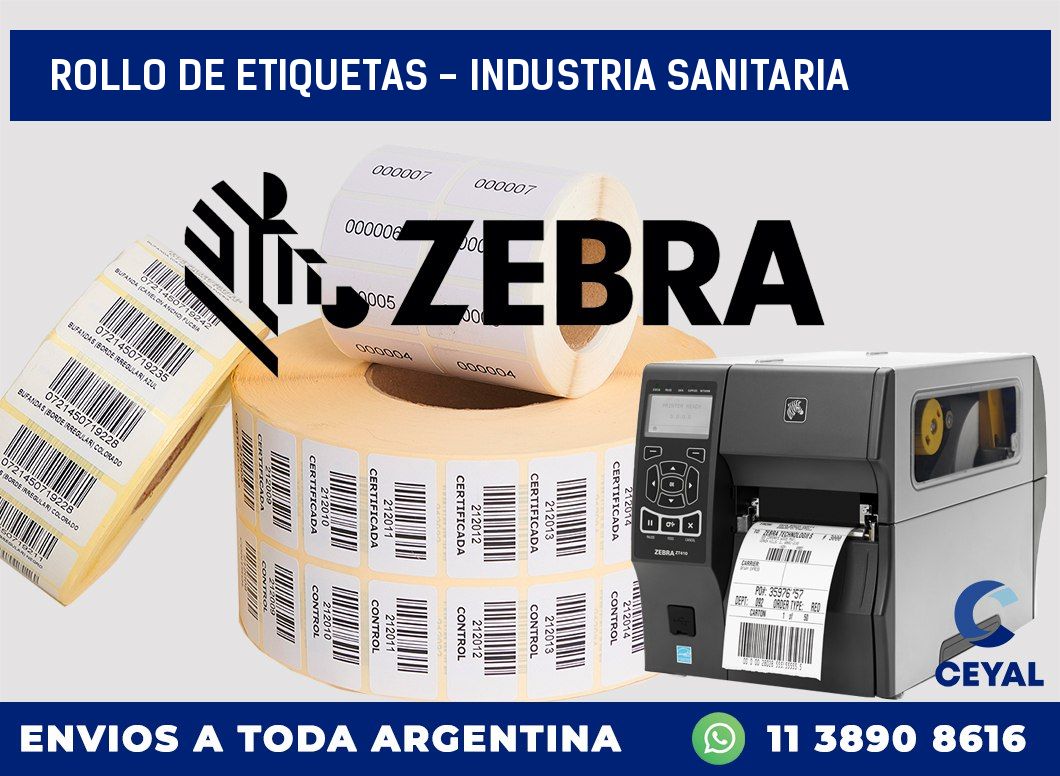 rollo de etiquetas - industria sanitaria