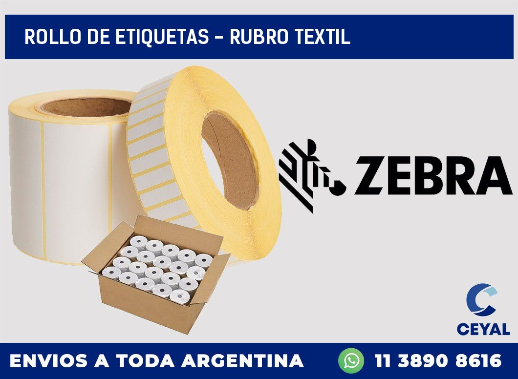 rollo de etiquetas - rubro textil