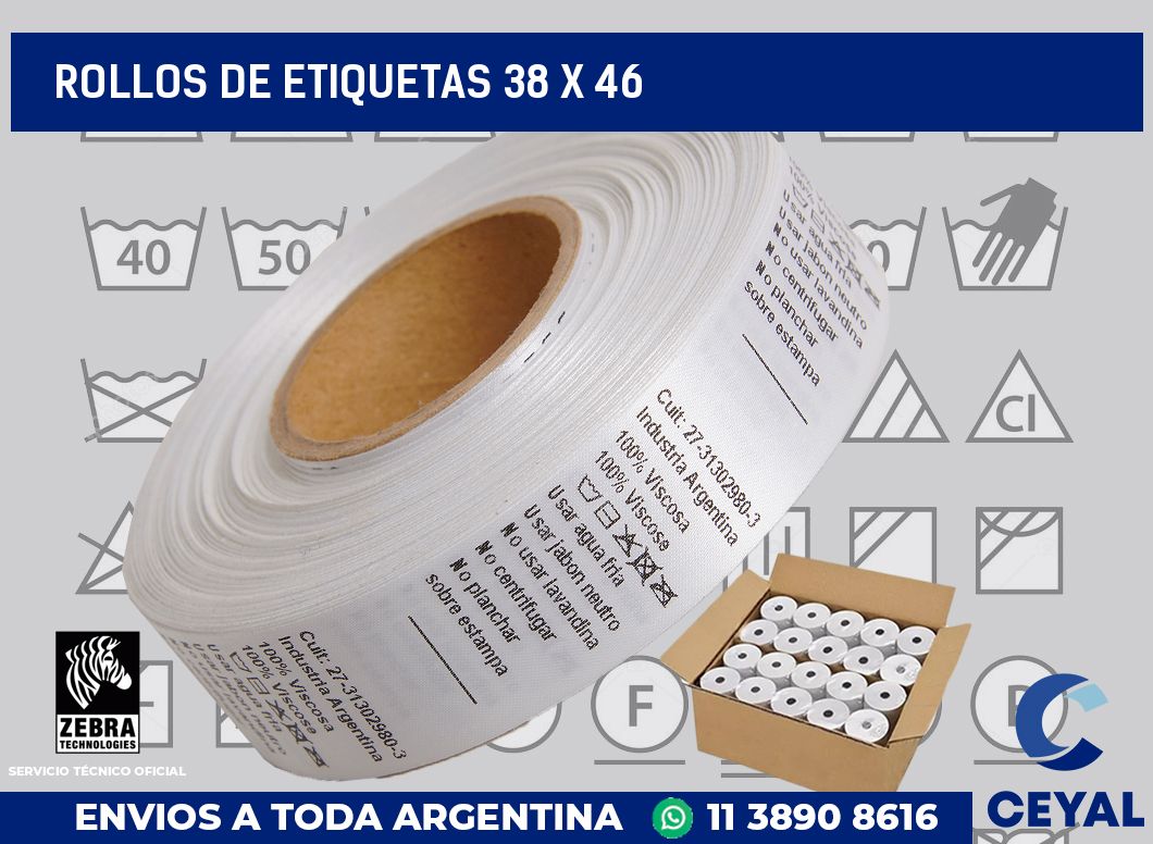 rollos de etiquetas 38 x 46