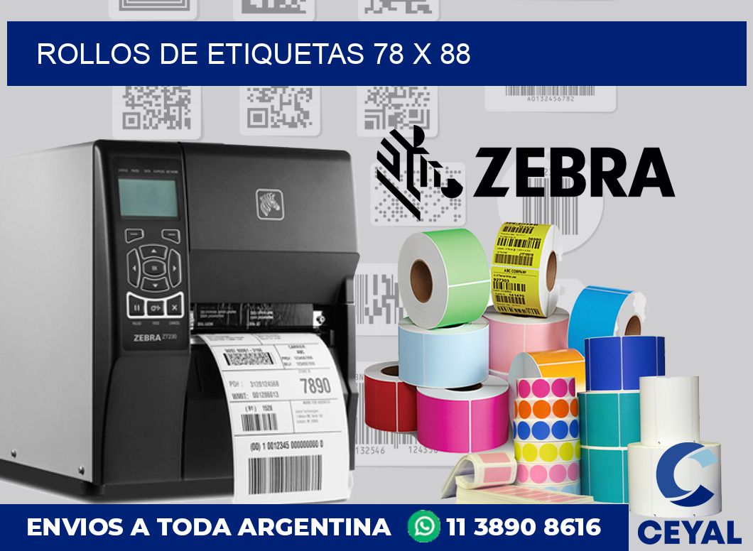 rollos de etiquetas 78 x 88
