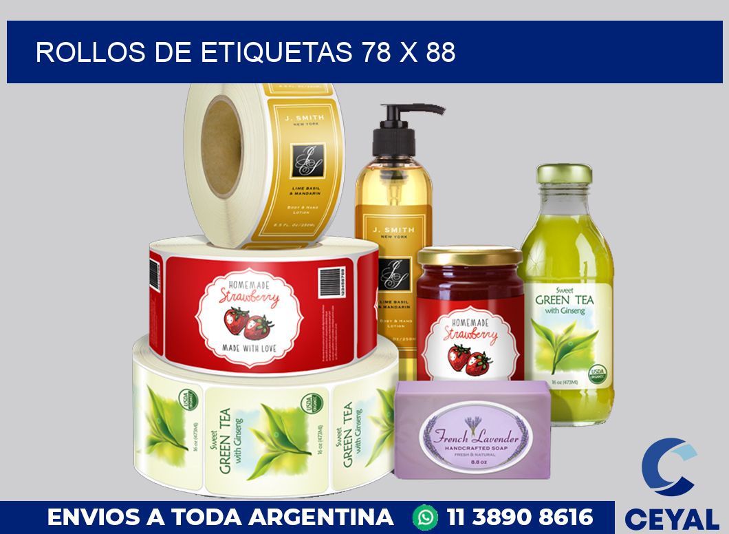 rollos de etiquetas 78 x 88