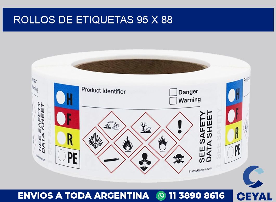 rollos de etiquetas 95 x 88