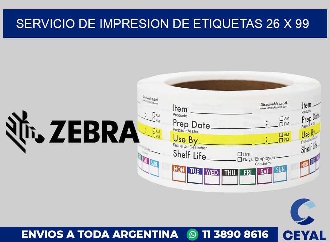servicio de impresion de etiquetas 26 x 99