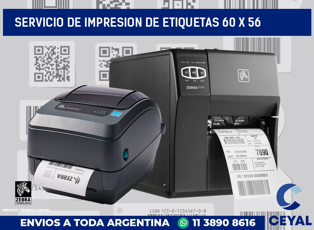 servicio de impresion de etiquetas 60 x 56