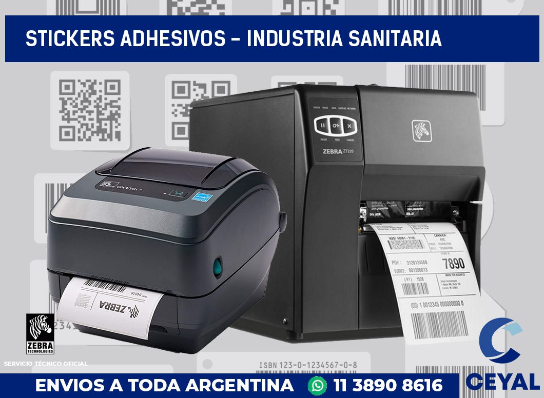 stickers adhesivos - industria sanitaria