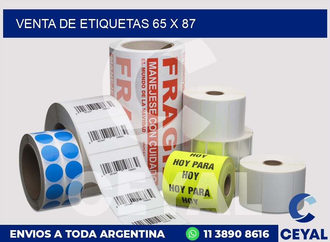 venta de etiquetas 65 x 87