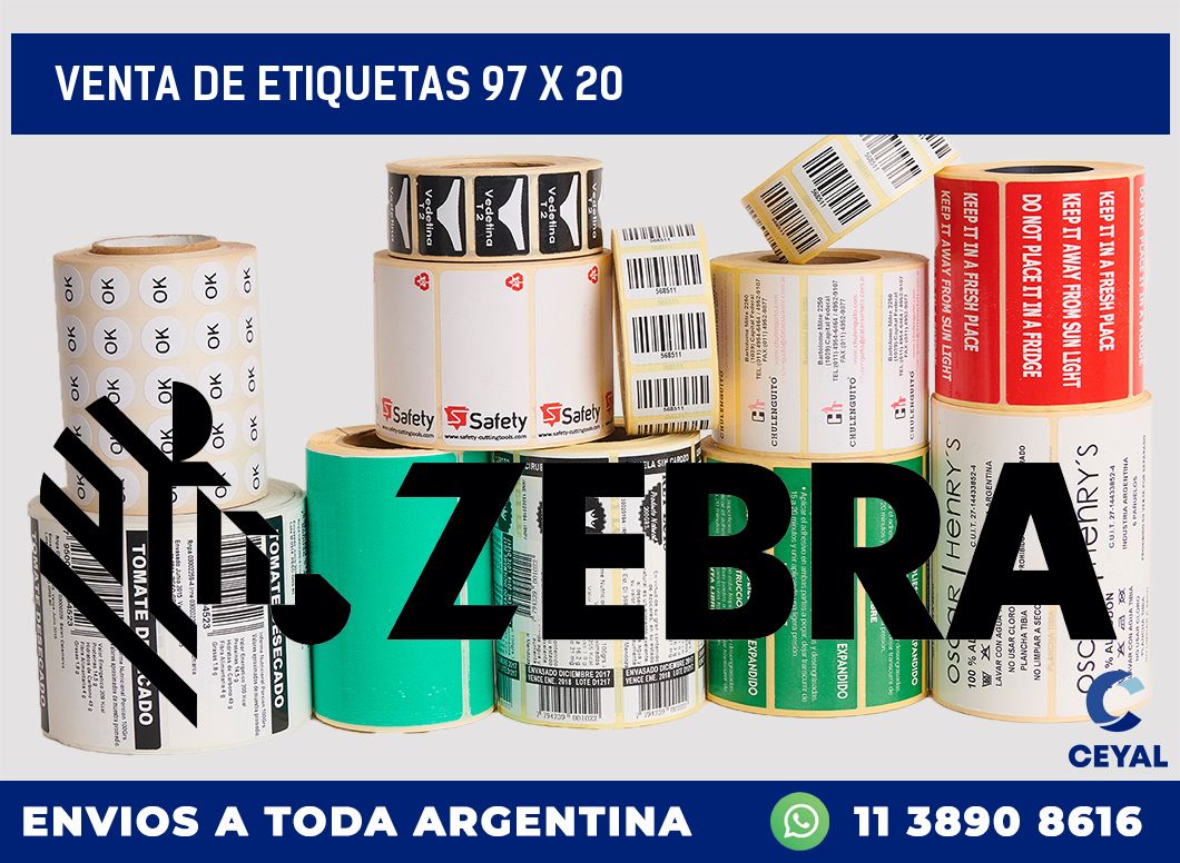 venta de etiquetas 97 x 20