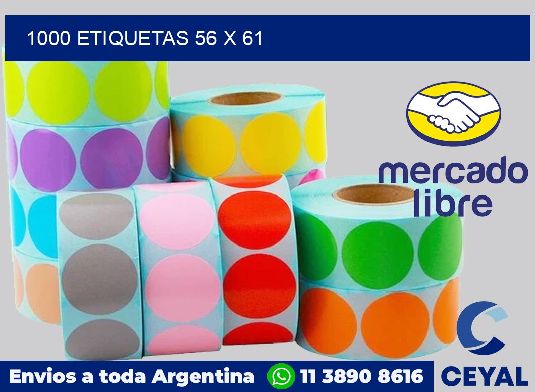 1000 etiquetas 56 x 61