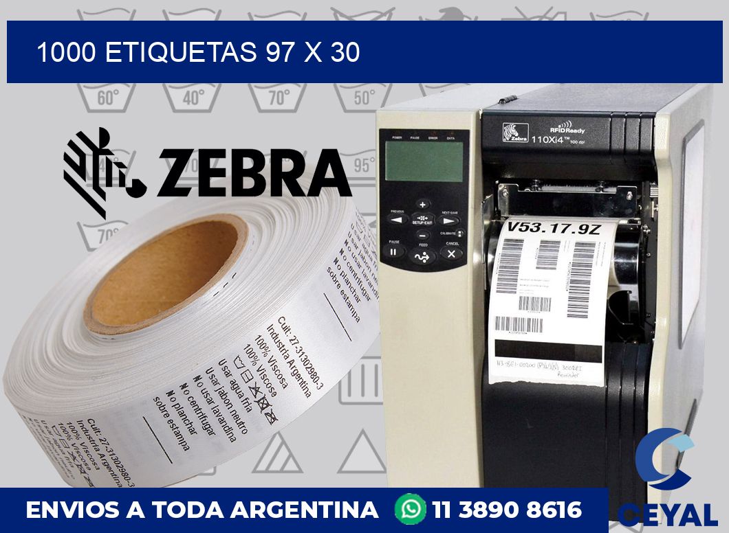 1000 etiquetas 97 x 30
