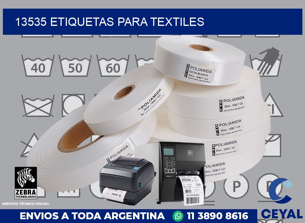 13535 etiquetas para textiles