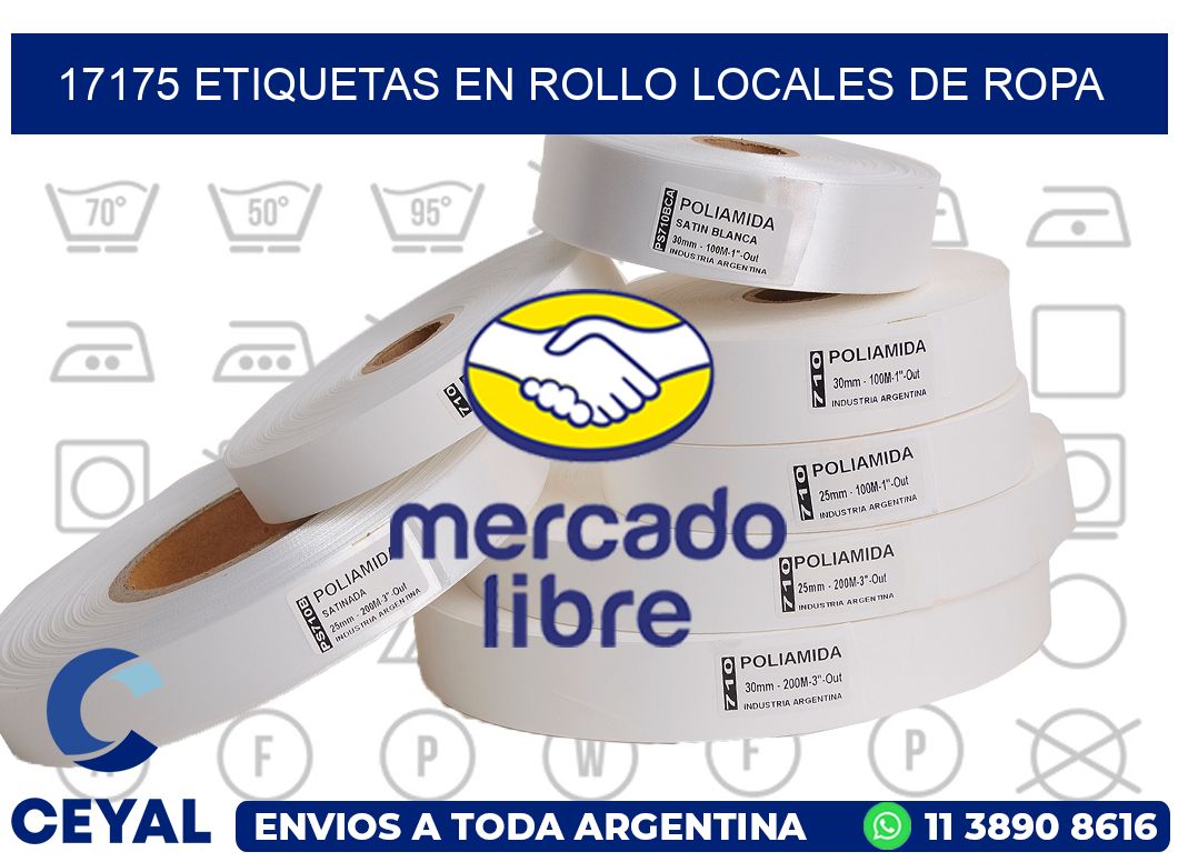 17175 Etiquetas en rollo locales de ropa