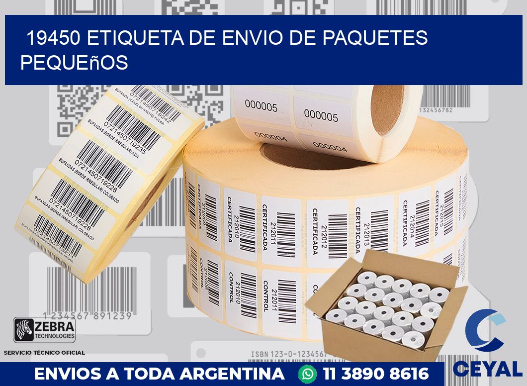 19450 Etiqueta de envio de paquetes pequeños