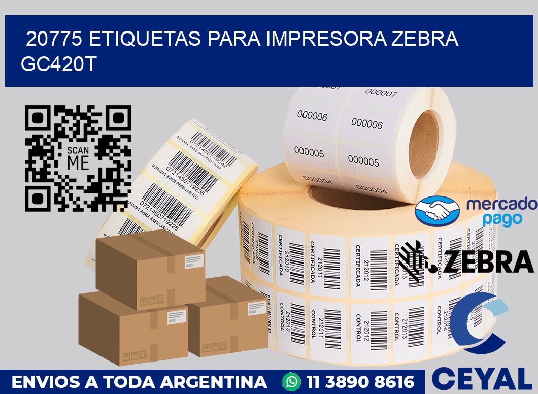 20775 etiquetas para impresora zebra GC420T