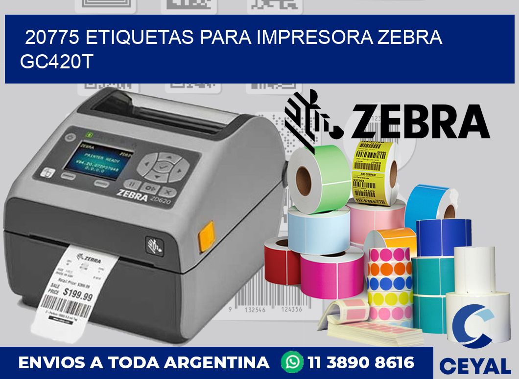 20775 etiquetas para impresora zebra GC420T