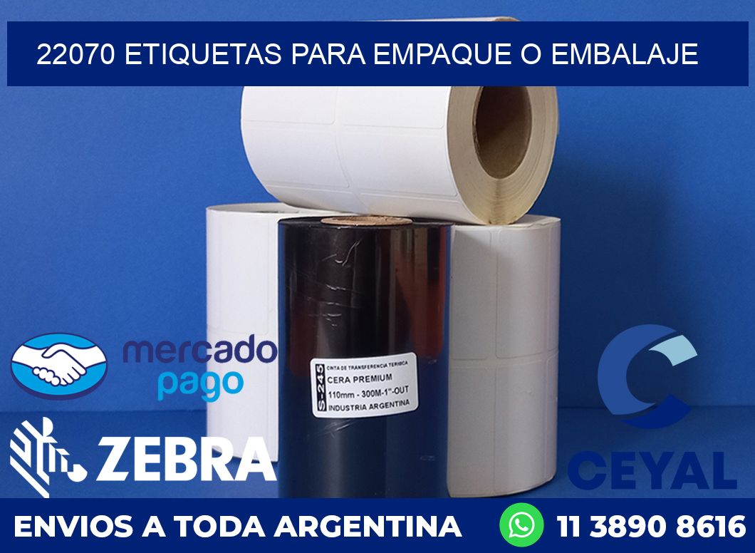 22070 etiquetas para empaque o embalaje