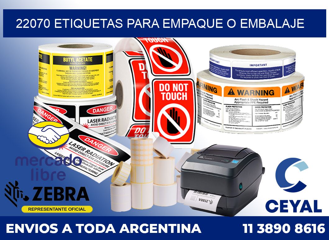 22070 etiquetas para empaque o embalaje