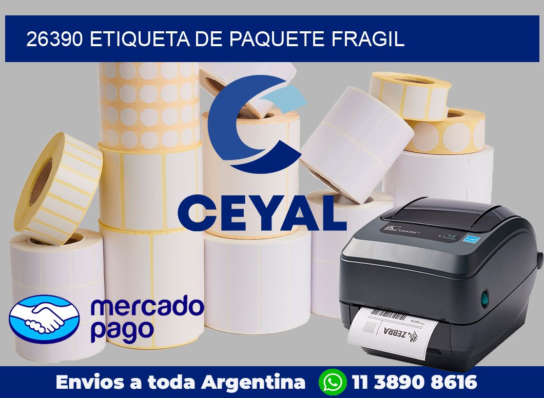 26390 Etiqueta de paquete fragil