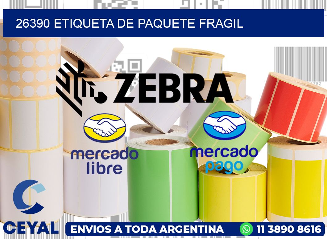 26390 Etiqueta de paquete fragil