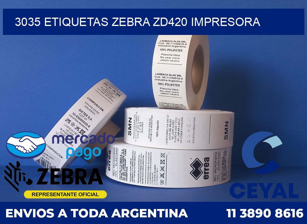 3035 etiquetas Zebra zd420 impresora