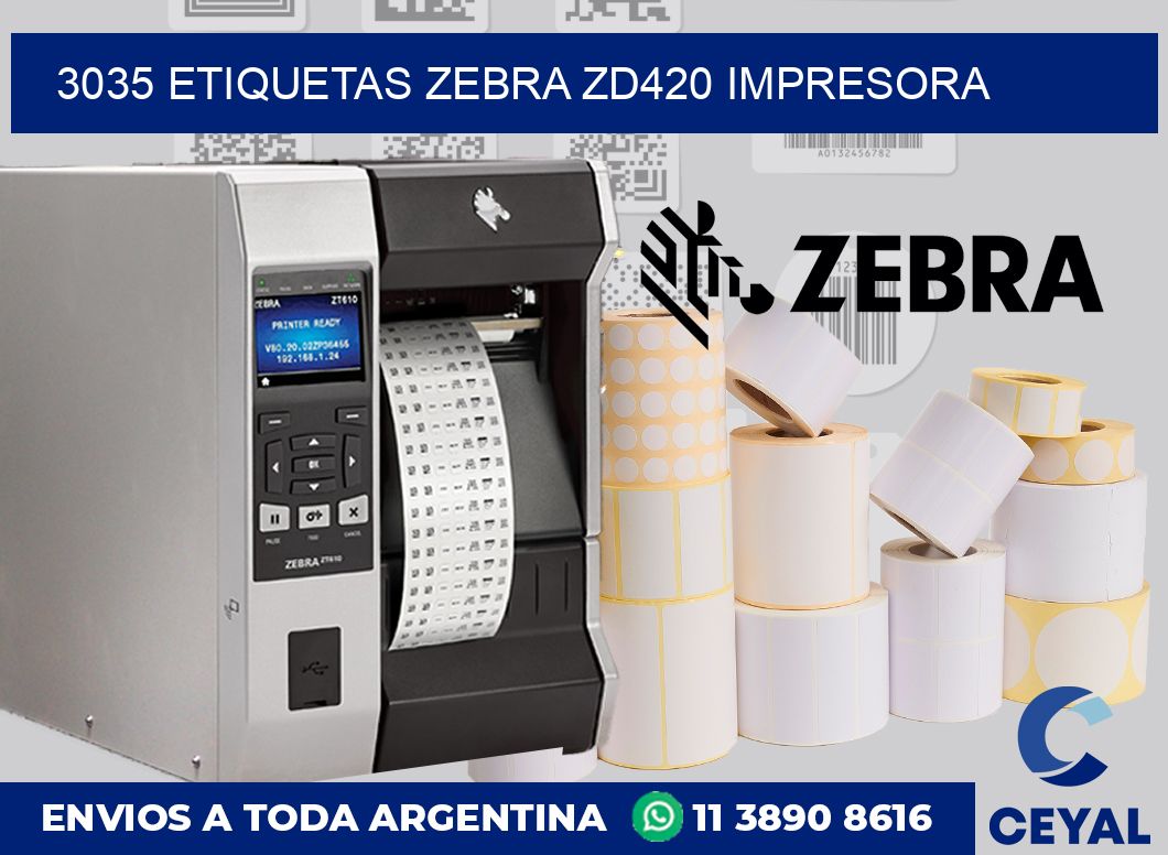 3035 etiquetas Zebra zd420 impresora