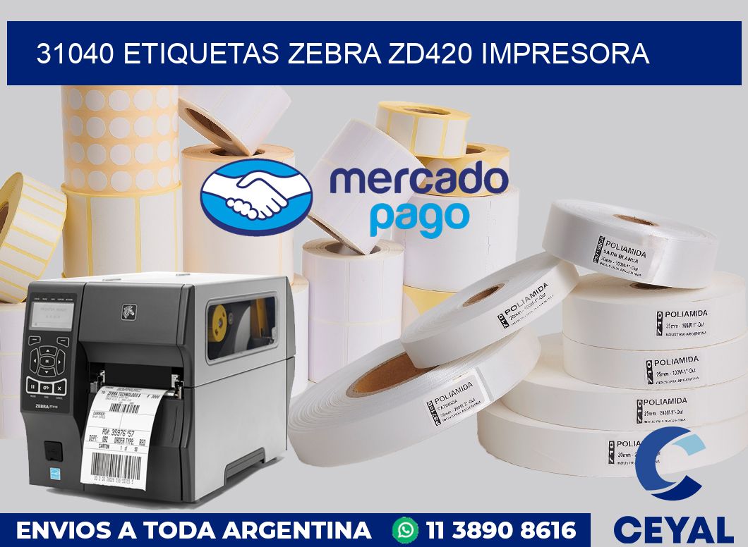 31040 etiquetas Zebra zd420 impresora