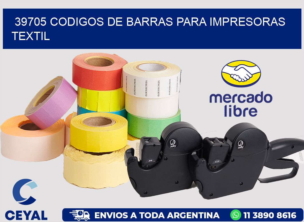 39705 codigos de barras para impresoras textil