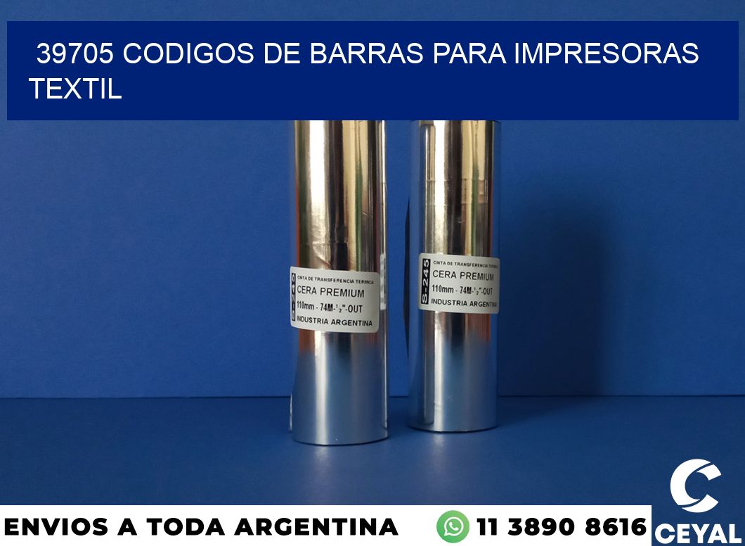 39705 codigos de barras para impresoras textil
