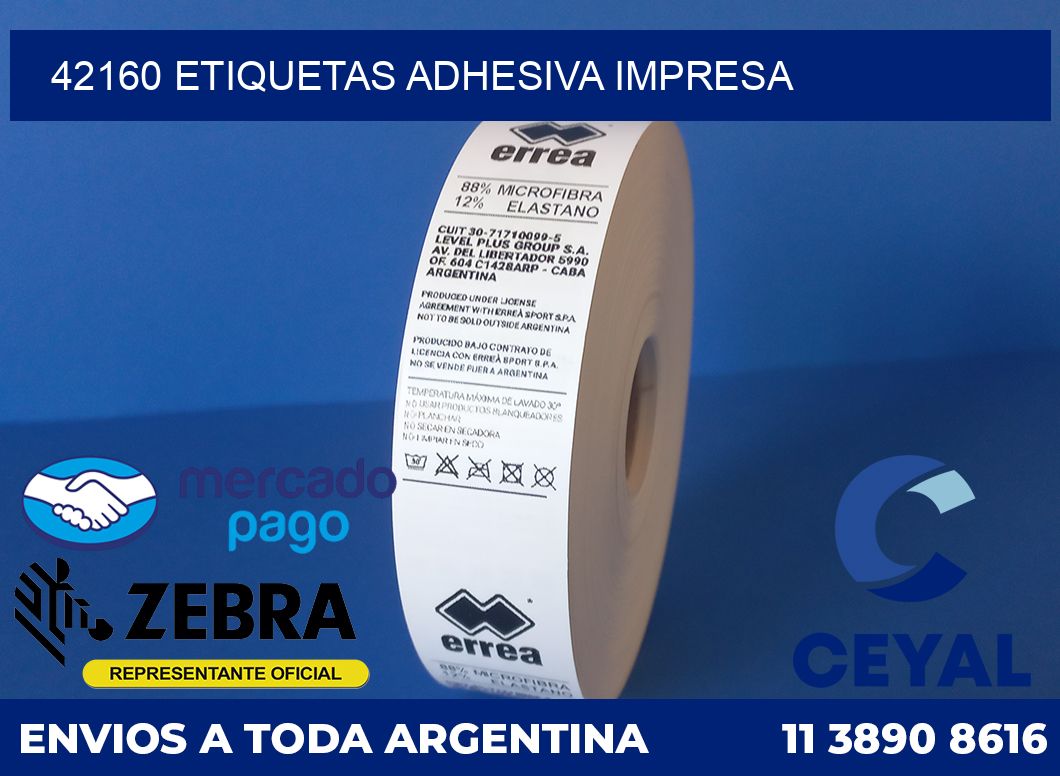 42160 etiquetas adhesiva impresa