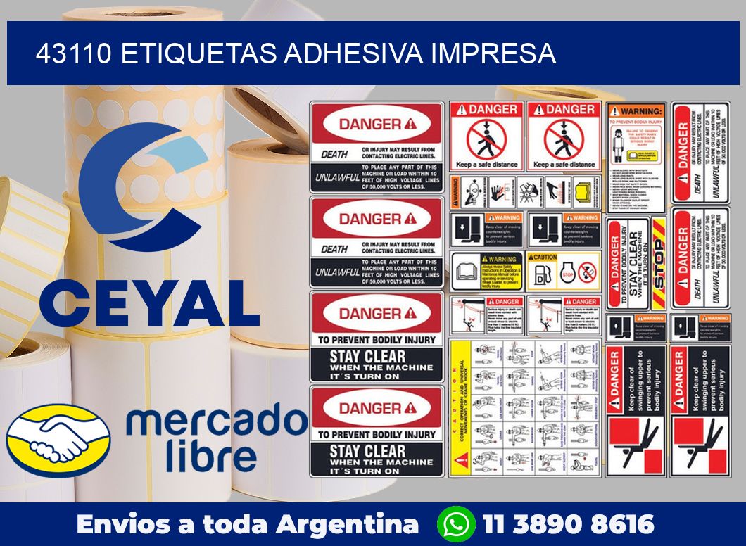 43110 etiquetas adhesiva impresa