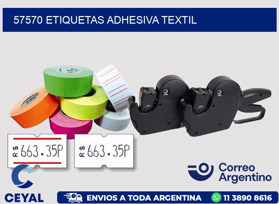 57570 etiquetas adhesiva textil