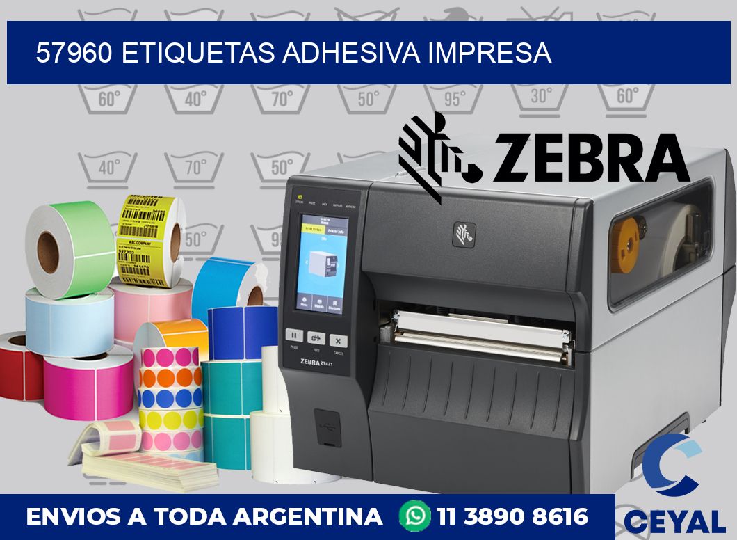57960 etiquetas adhesiva impresa