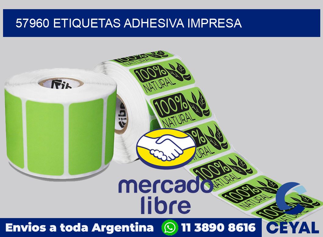 57960 etiquetas adhesiva impresa