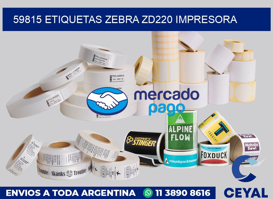 59815 etiquetas Zebra zd220 impresora