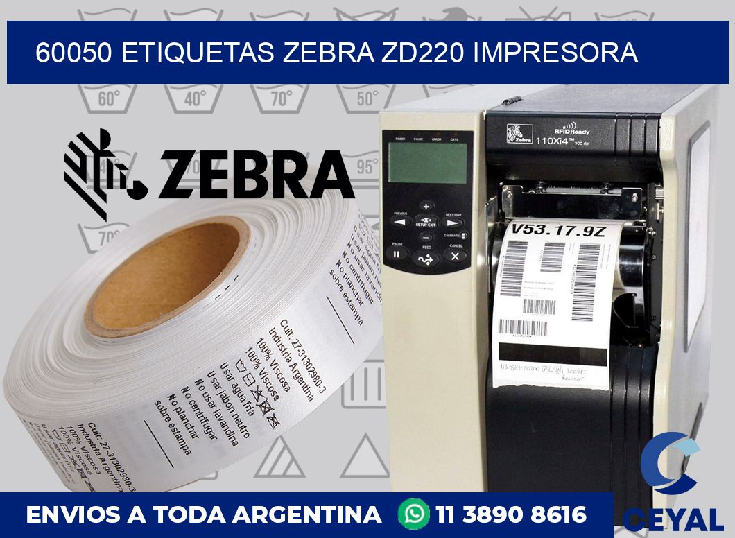 60050 etiquetas Zebra zd220 impresora