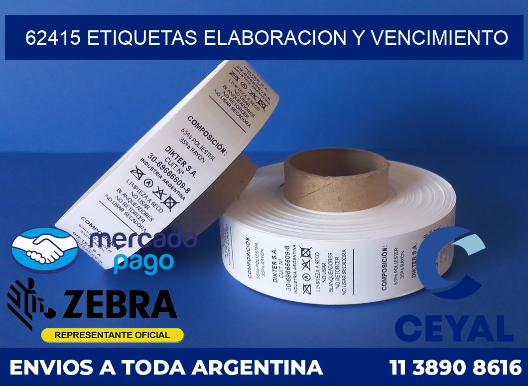 62415 Etiquetas elaboracion y vencimiento