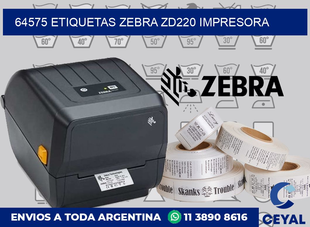 64575 etiquetas Zebra zd220 impresora