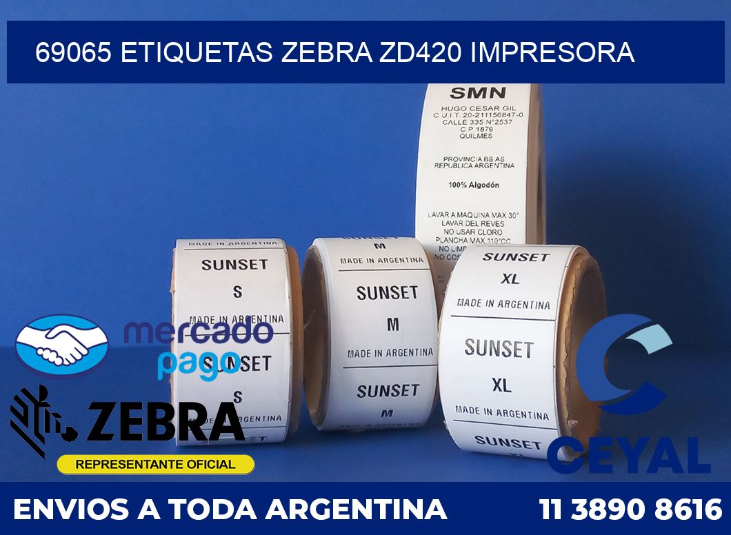 69065 etiquetas Zebra zd420 impresora