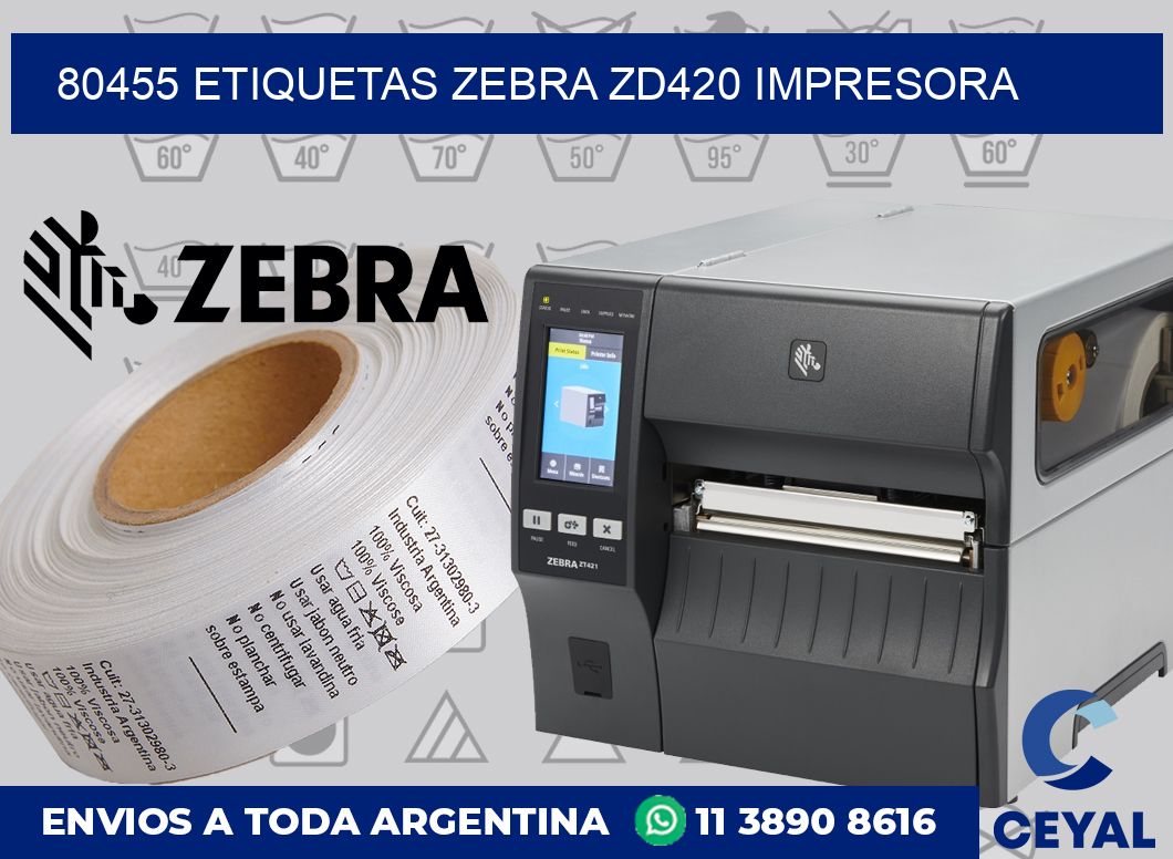 80455 etiquetas Zebra zd420 impresora