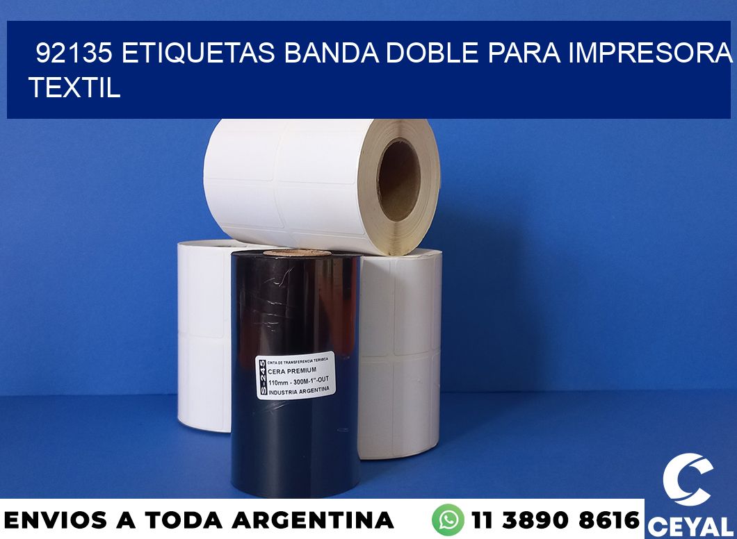 92135 etiquetas banda doble para impresora textil