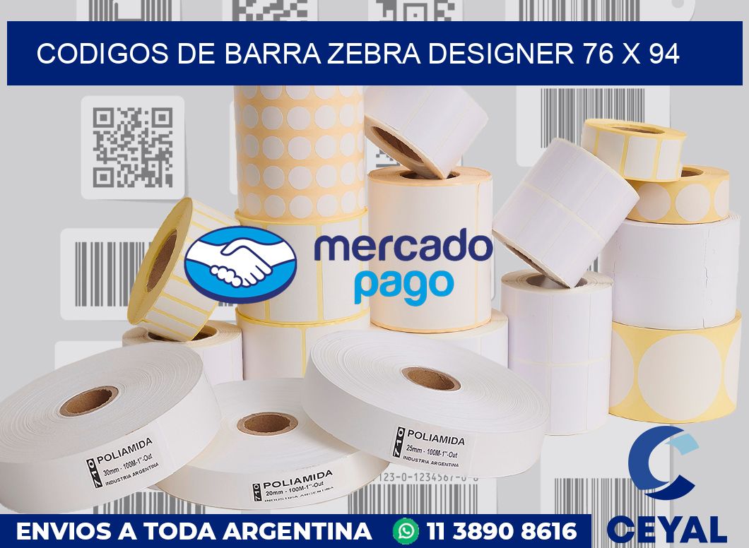Codigos de barra Zebra designer 76 x 94