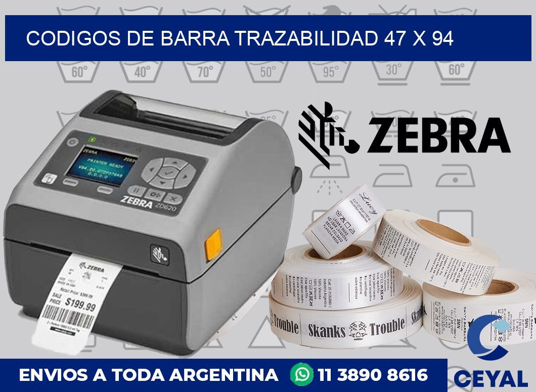 Codigos de barra trazabilidad 47 x 94