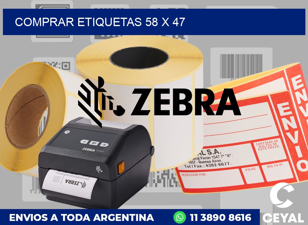 Comprar etiquetas 58 x 47