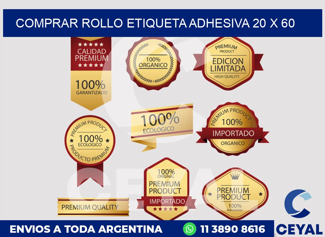 Comprar rollo etiqueta adhesiva 20 x 60
