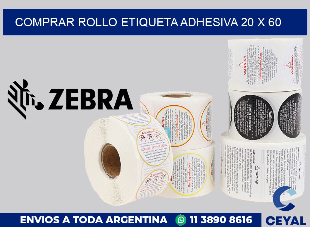 Comprar rollo etiqueta adhesiva 20 x 60