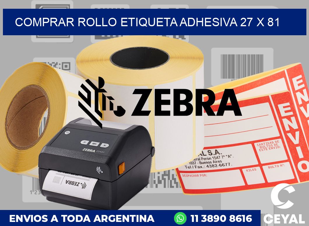 Comprar rollo etiqueta adhesiva 27 x 81
