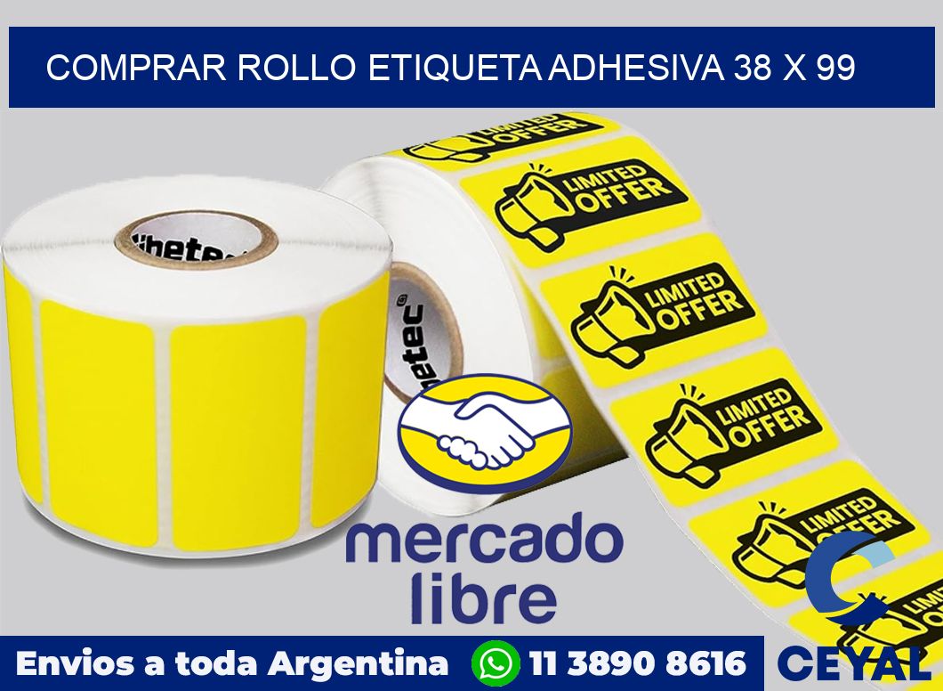 Comprar rollo etiqueta adhesiva 38 x 99