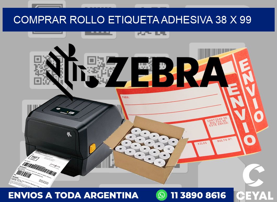 Comprar rollo etiqueta adhesiva 38 x 99